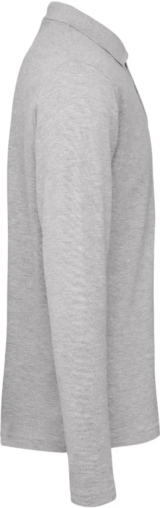 ID.001 Men's long-sleeve polo shirt, heather grey — productfoto 7