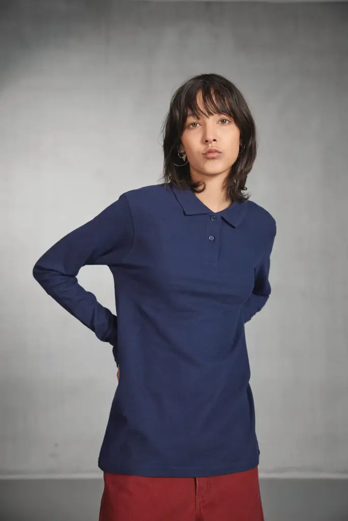 ID.001 Ladies' long-sleeve polo shirt