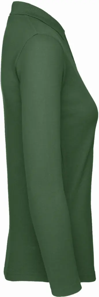 ID.001 Ladies' long-sleeve polo shirt, bottle green — productfoto 6