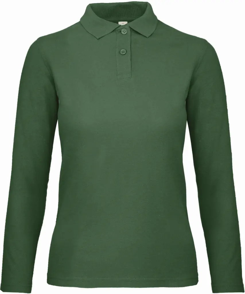 Damen Langarm Poloshirt bedrucken Baumwolle CGPWI13 XS-3XL — Produktfoto 7
