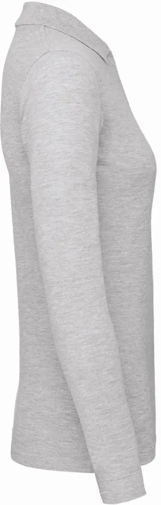 ID.001 Ladies' long-sleeve polo shirt, heather grey — productfoto 7