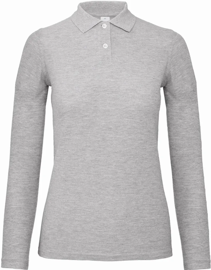 Damen Langarm Poloshirt bedrucken Baumwolle CGPWI13 XS-3XL — Produktfoto 8