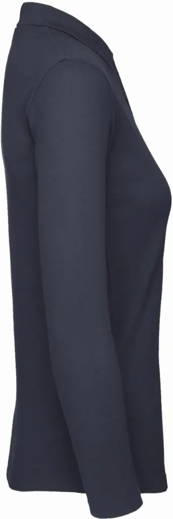 ID.001 Ladies' long-sleeve polo shirt, navy — productfoto 8