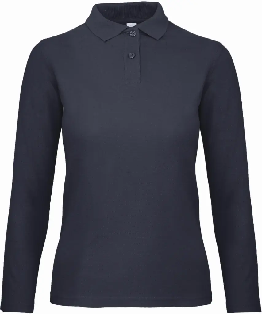 Damen Langarm Poloshirt bedrucken Baumwolle CGPWI13 XS-3XL — Produktfoto 9