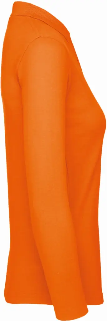 ID.001 Ladies' long-sleeve polo shirt, orange — productfoto 9