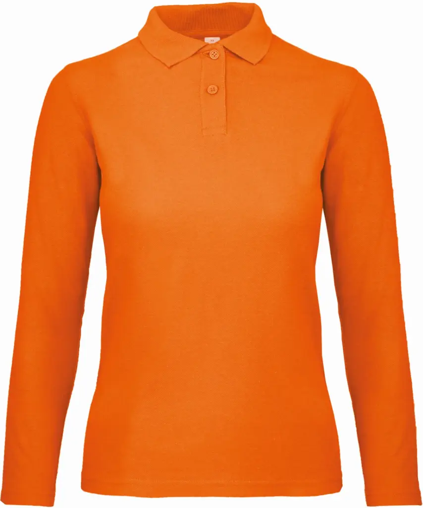 Damen Langarm Poloshirt bedrucken Baumwolle CGPWI13 XS-3XL — Produktfoto 10