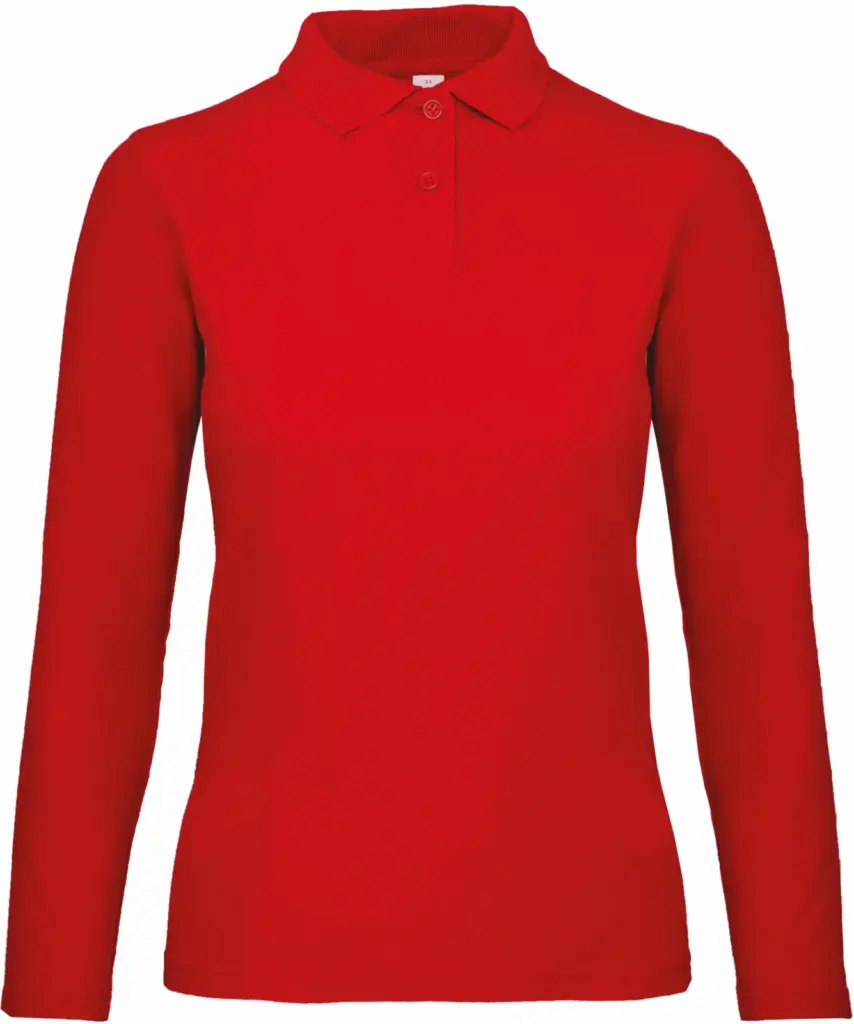Damen Langarm Poloshirt bedrucken Baumwolle CGPWI13 XS-3XL — Produktfoto 11