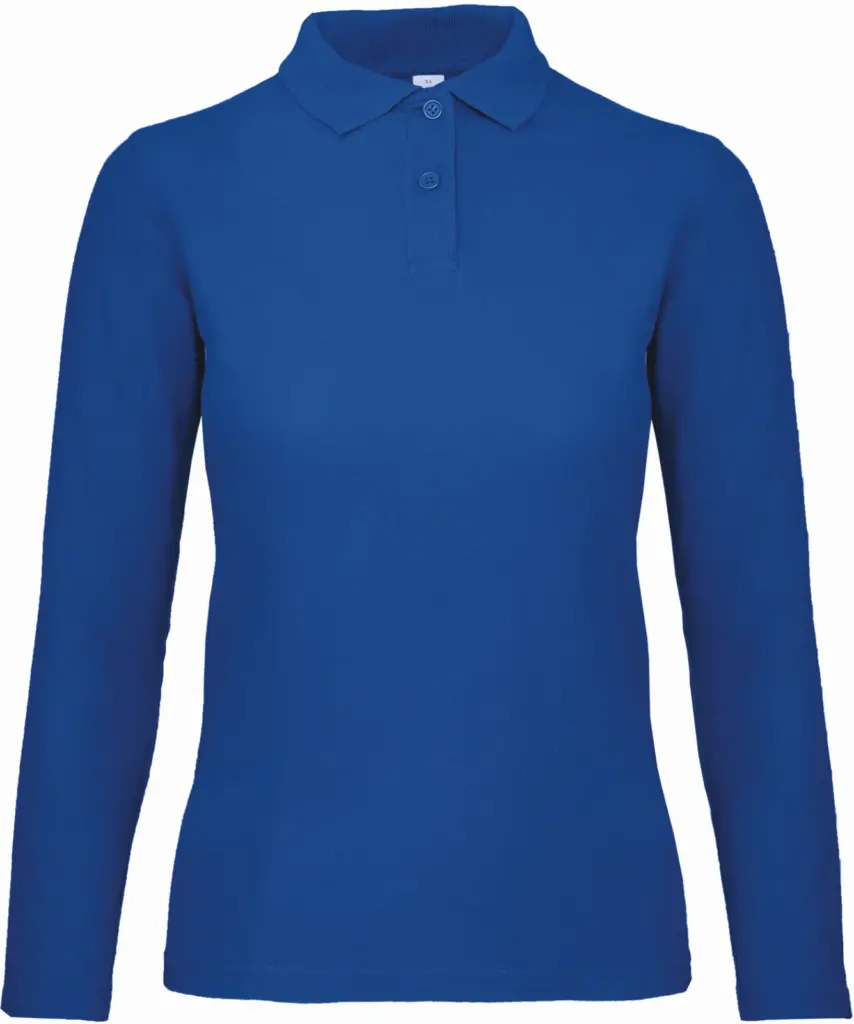 Damen Langarm Poloshirt bedrucken Baumwolle CGPWI13 XS-3XL — Produktfoto 12