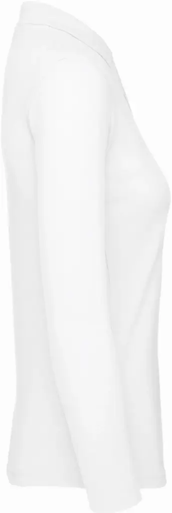 ID.001 Ladies' long-sleeve polo shirt, white — productfoto 12