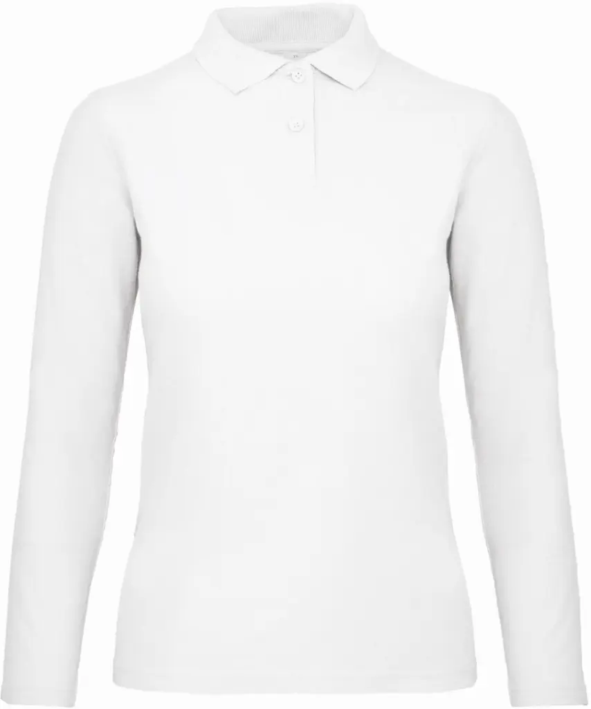 Damen Langarm Poloshirt bedrucken Baumwolle CGPWI13 XS-3XL — Produktfoto 13