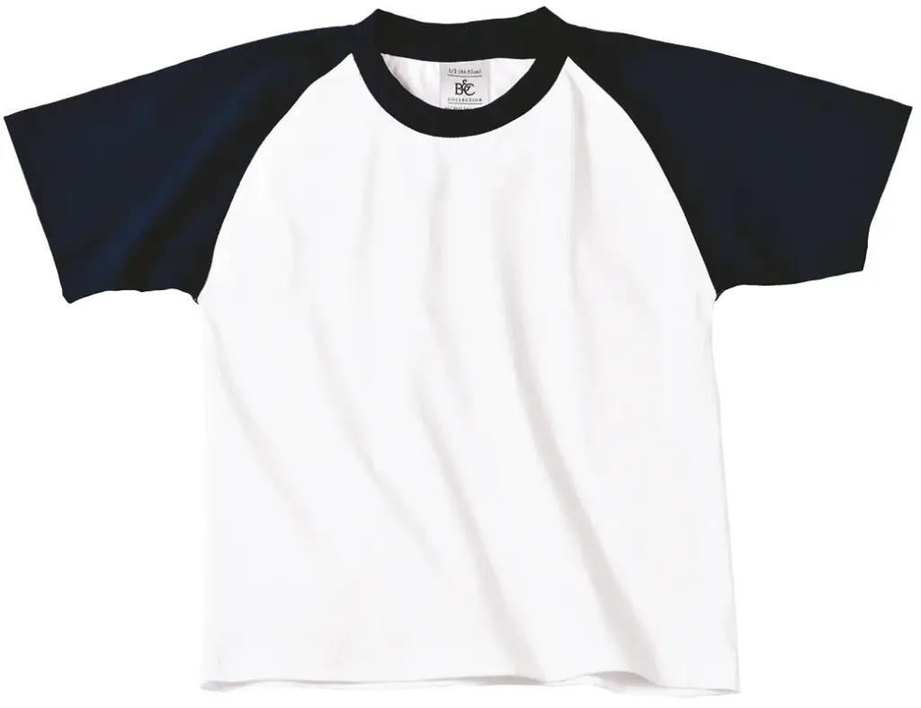 Kids' Base-ball T-shirt, white / navy — productfoto 2