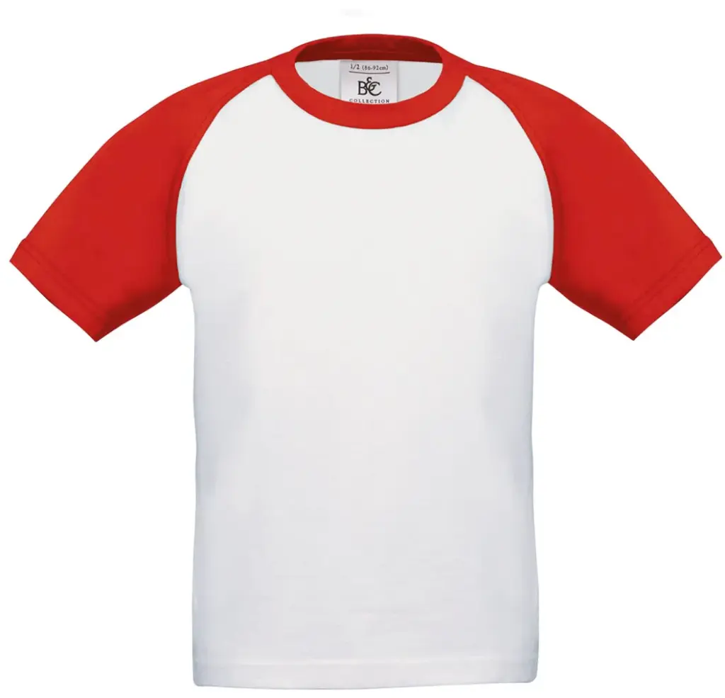 Kids' Base-ball T-shirt, white / red — productfoto 3