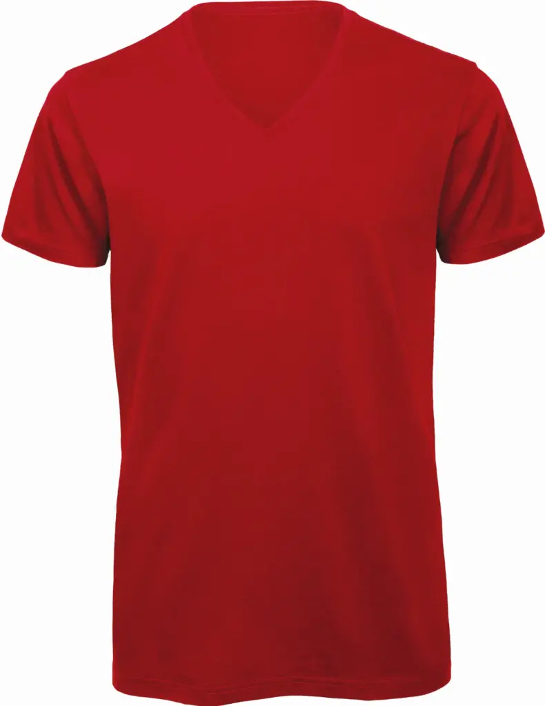 PS_CGTM044_RED - Hidalgo Organic Cotton Inspire V-neck T-shirt — productfoto 7