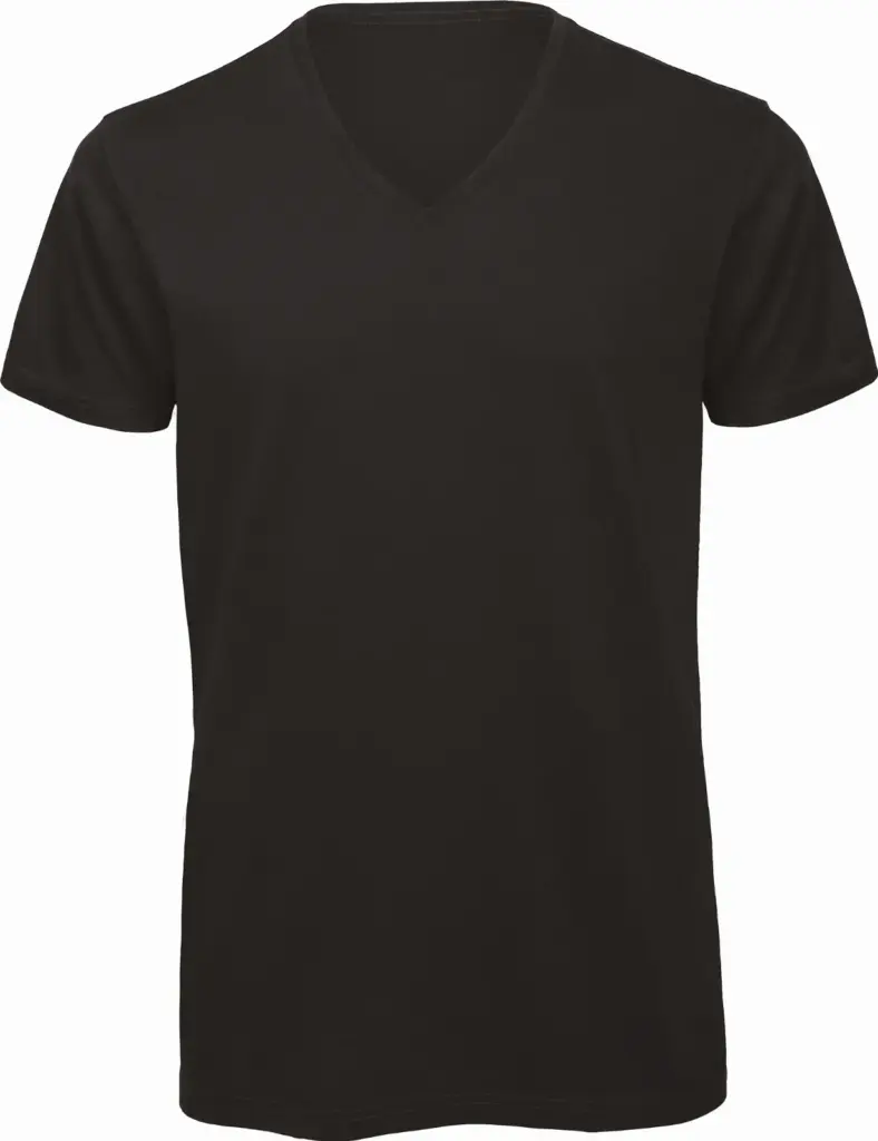 PS_CGTM044_BLACK - Hidalgo Organic Cotton Inspire V-neck T-shirt, black — productfoto 3