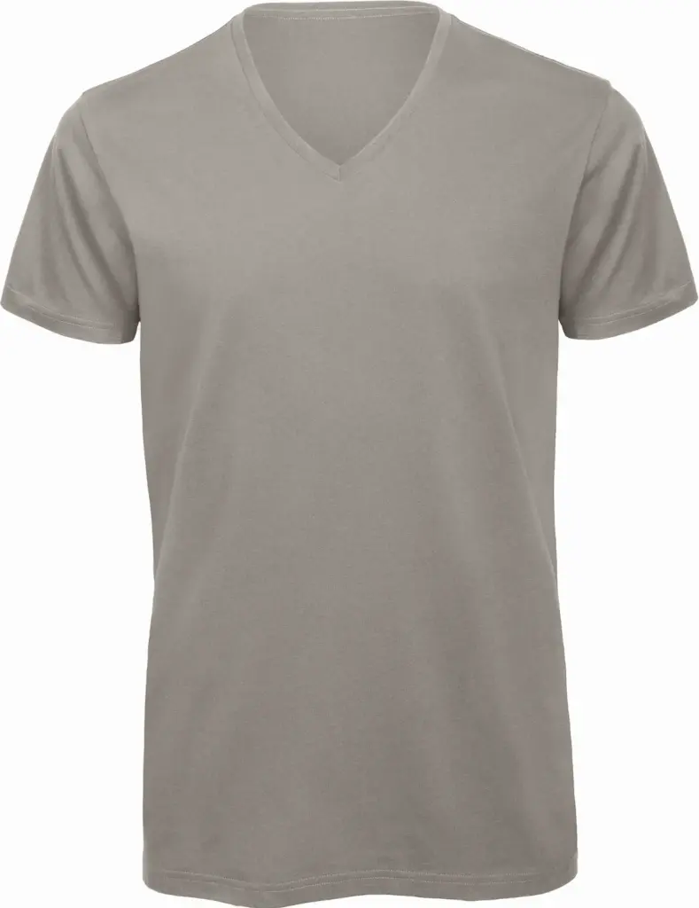 PS_CGTM044_LIGHTGREY - Hidalgo Organic Cotton Inspire V-neck T-shirt, light grey — productfoto 5