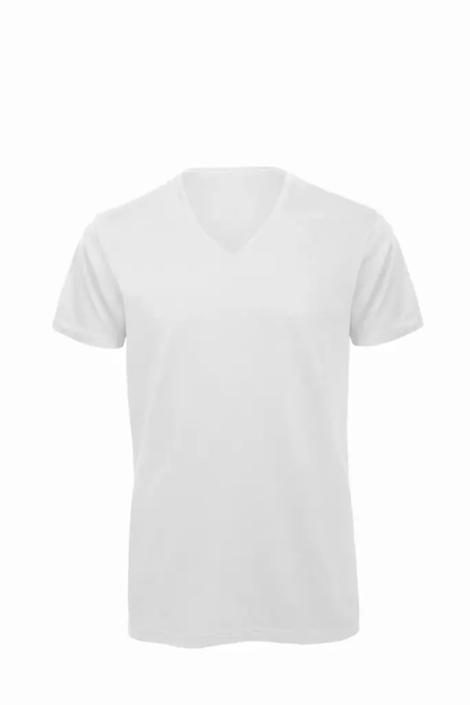 PS_CGTM044_WHITE - Hidalgo Organic Cotton Inspire V-neck T-shirt, white — productfoto 8