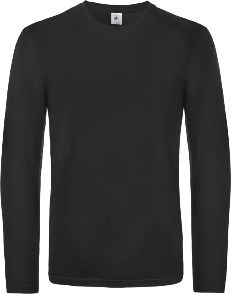 #E190 Men's T-shirt long sleeve, black — productfoto 6