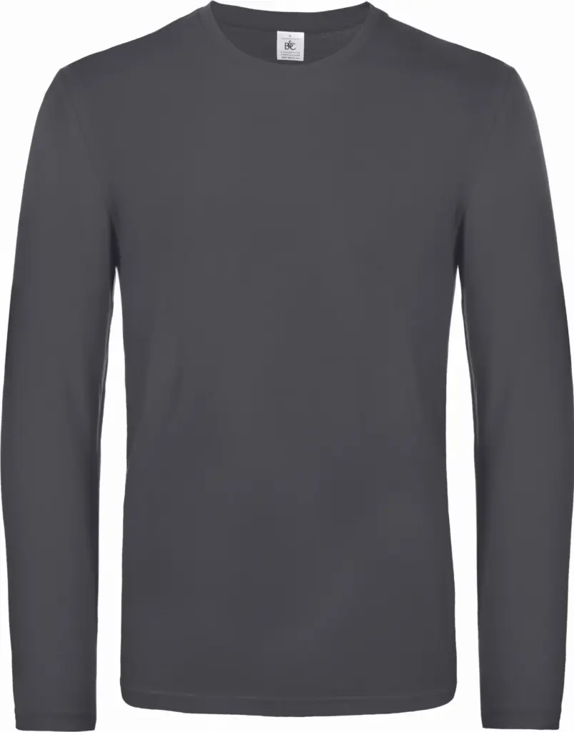 #E190 Men's T-shirt long sleeve, dark grey — productfoto 8