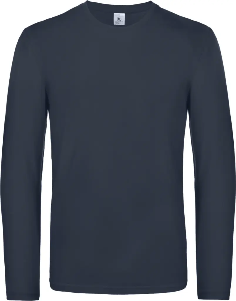 #E190 Men's T-shirt long sleeve, navy — productfoto 9