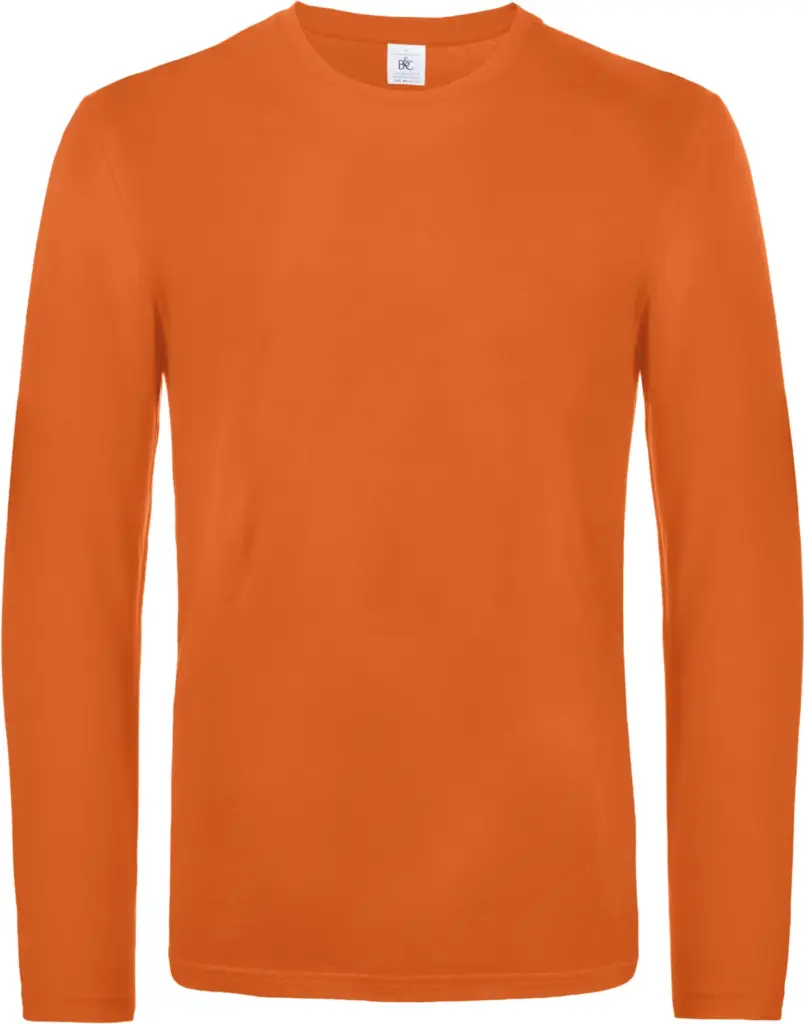 #E190 Men's T-shirt long sleeve, urban orange — productfoto 13