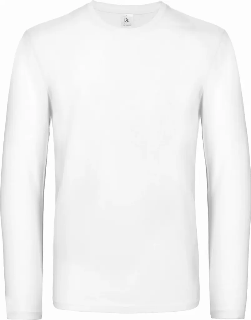 #E190 Men's T-shirt long sleeve, white — productfoto 15