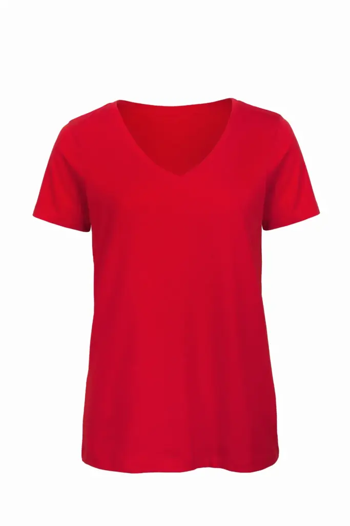 PS_CGTW045_RED - Hidalgo Organic Cotton Inspire V-neck T-shirt / Woman — productfoto 6