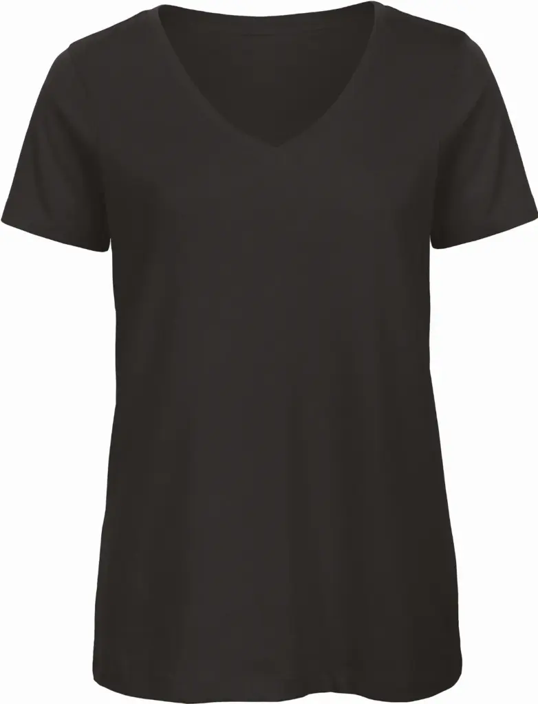 PS_CGTW045_BLACK - Hidalgo Organic Cotton Inspire V-neck T-shirt / Woman, black — productfoto 2