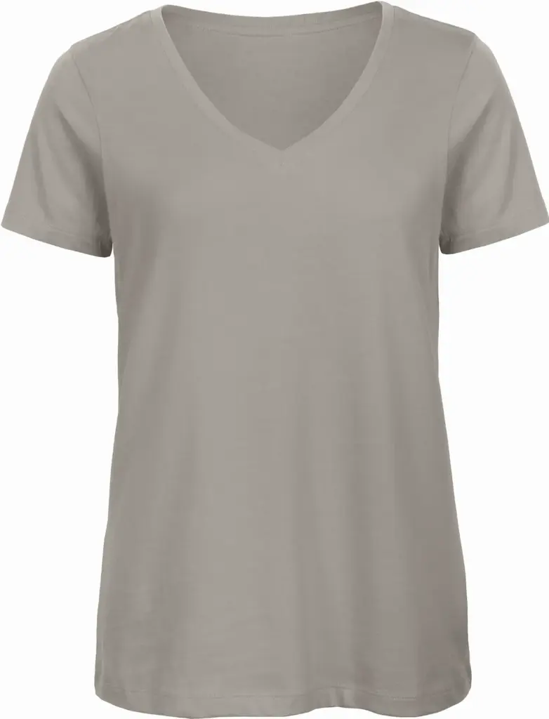 PS_CGTW045_LIGHTGREY - Hidalgo Organic Cotton Inspire V-neck T-shirt / Woman, light grey — productfoto 4