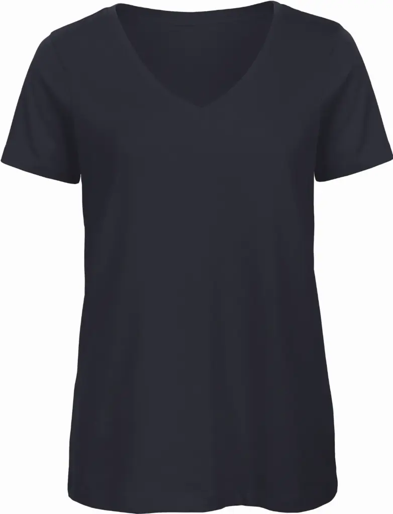 PS_CGTW045_NAVY - Hidalgo Organic Cotton Inspire V-neck T-shirt / Woman, navy — productfoto 5