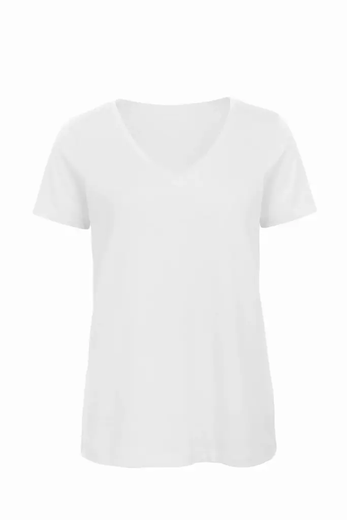 PS_CGTW045_WHITE - Hidalgo Organic Cotton Inspire V-neck T-shirt / Woman, white — productfoto 7