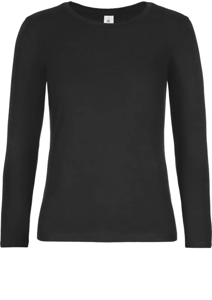 #E190 Ladies' T-shirt long sleeve, black — productfoto 5