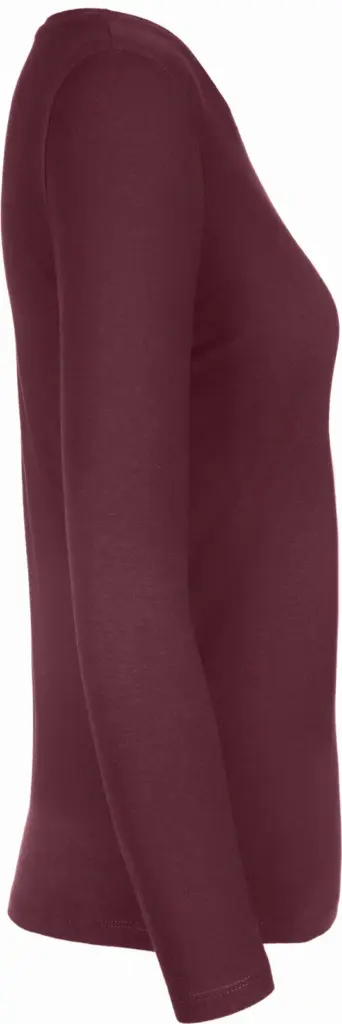 #E190 Ladies' T-shirt long sleeve, burgundy — productfoto 6