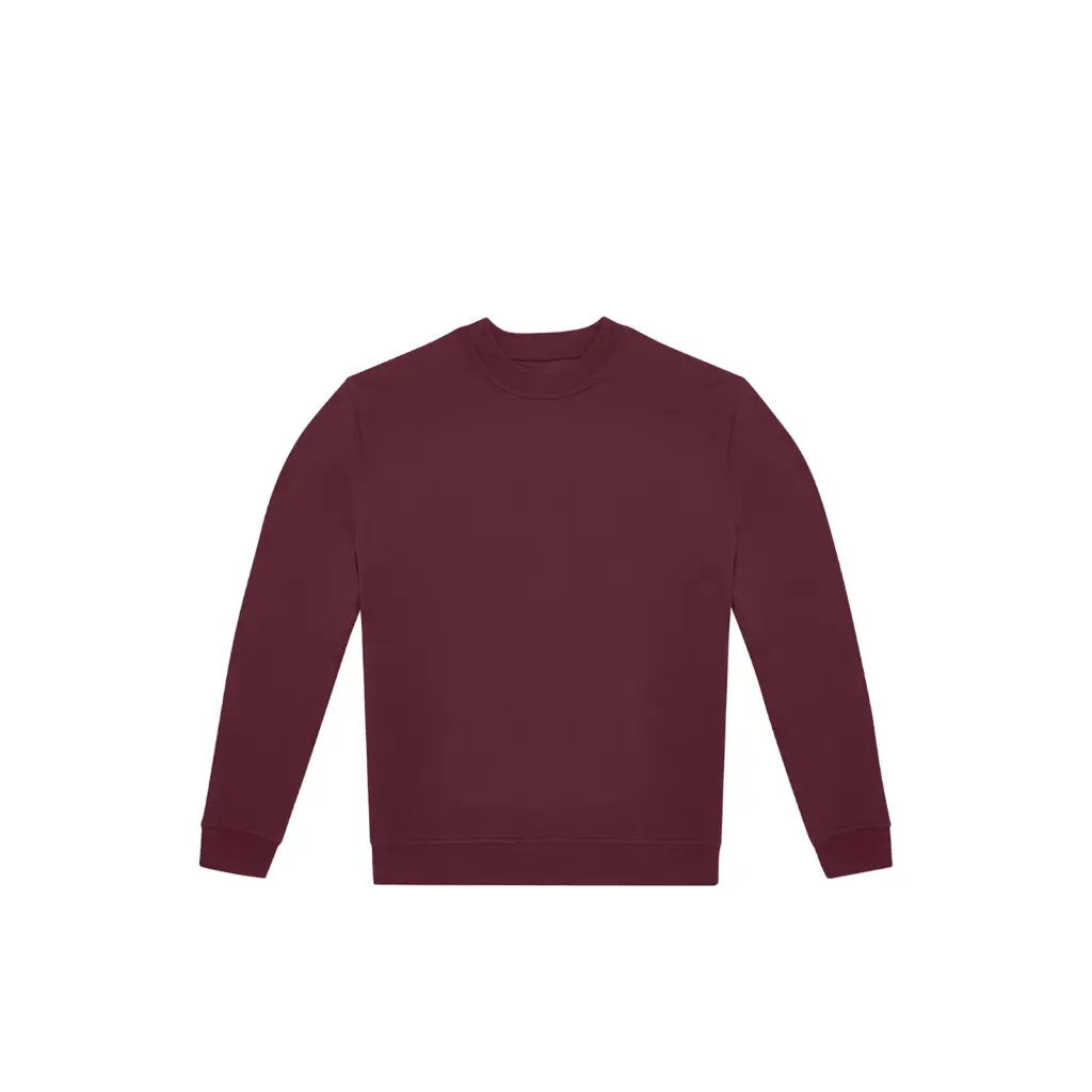 Uniseks sweater met ronde hals ID.332, burgundy — productfoto 5