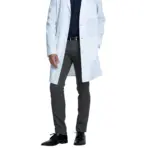 PS_CHCKE460_WHITE - Hidalgo-werbeartikel Uniseks labjas van 96,5 cm, white — productfoto 10