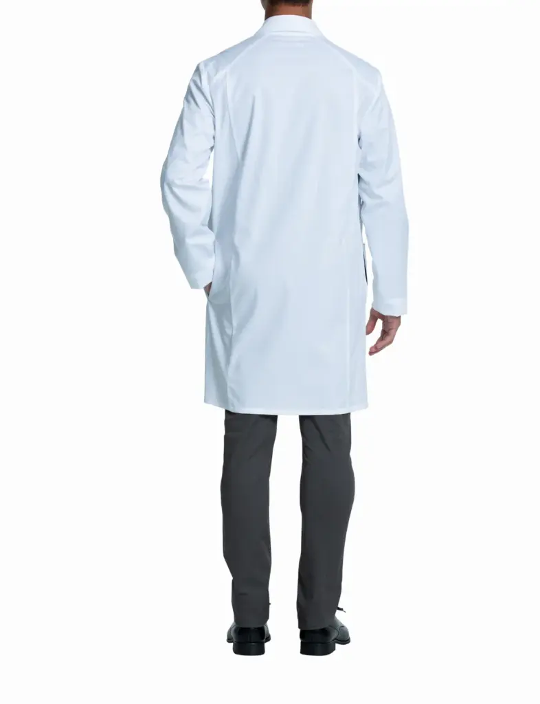 PS_CHCKE460-B_WHITE - Hidalgo-werbeartikel Uniseks labjas van 96,5 cm, white — productfoto 11