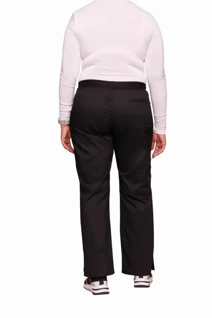 Cargobroek met standaard taille en zonder sluiting voor dames, black — productfoto 8