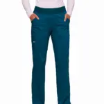 Cargobroek met standaard taille en zonder sluiting voor dames, caribbean blue — productfoto 10