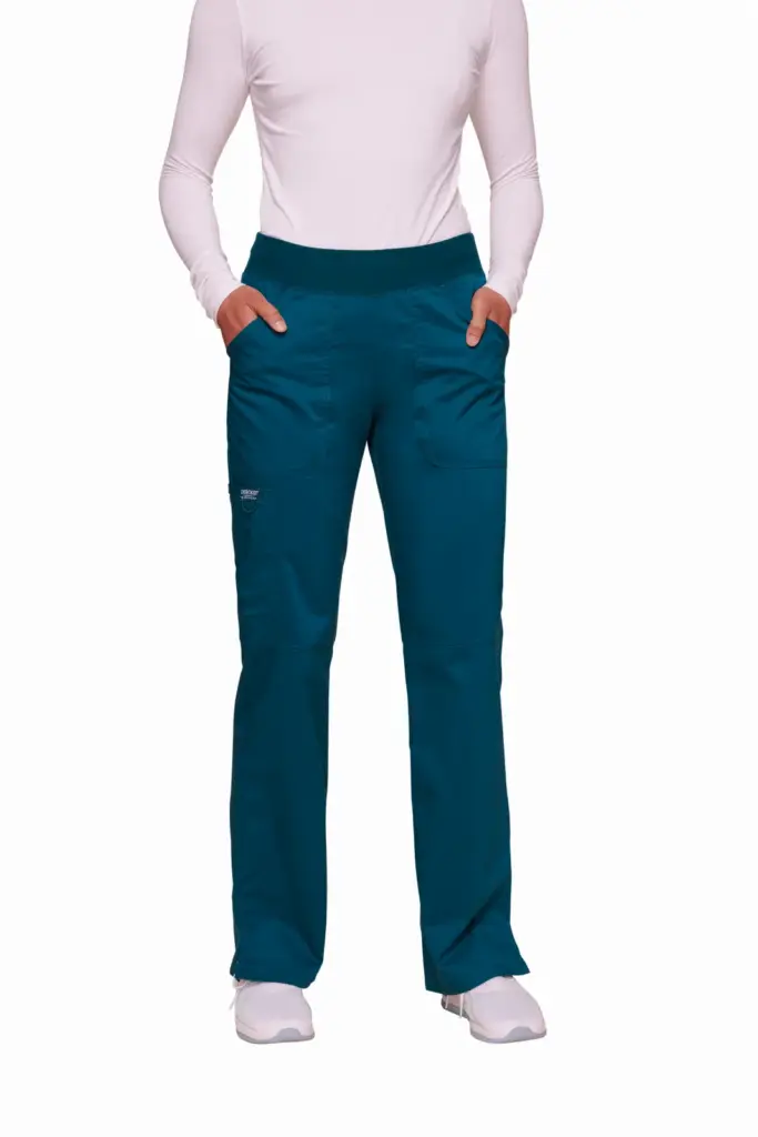 Cargobroek met standaard taille en zonder sluiting voor dames, caribbean blue — productfoto 10