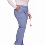 Cargobroek met standaard taille en zonder sluiting voor dames, ciel blue — productfoto 12
