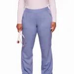 Cargobroek met standaard taille en zonder sluiting voor dames, ciel blue — productfoto 13