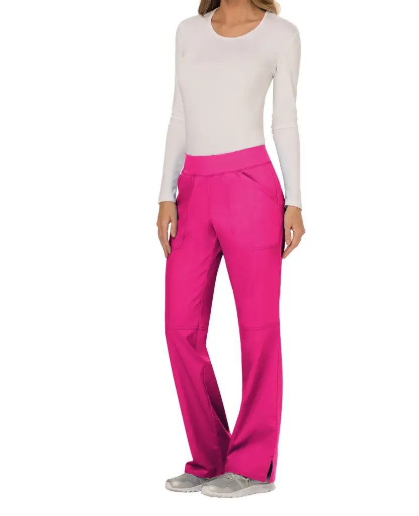 Cargobroek met standaard taille en zonder sluiting voor dames, electric pink — productfoto 16