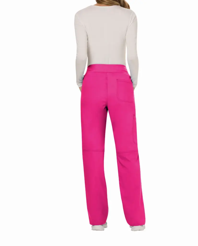 Cargobroek met standaard taille en zonder sluiting voor dames, electric pink — productfoto 18