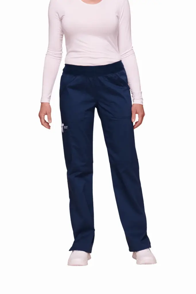 Cargobroek met standaard taille en zonder sluiting voor dames, navy — productfoto 20