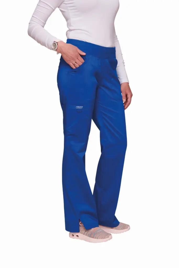 Cargobroek met standaard taille en zonder sluiting voor dames, royal — productfoto 22