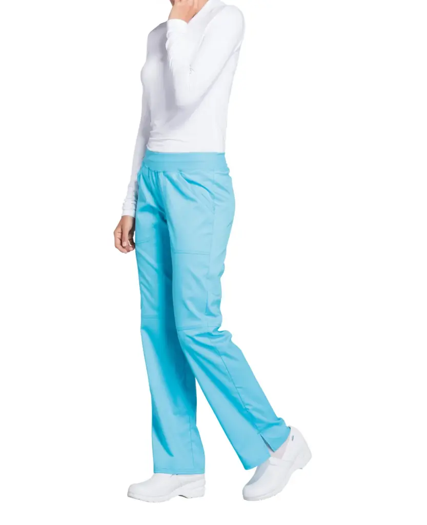 Cargobroek met standaard taille en zonder sluiting voor dames, turquoise — productfoto 25
