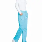 Cargobroek met standaard taille en zonder sluiting voor dames, turquoise — productfoto 26
