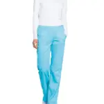 Cargobroek met standaard taille en zonder sluiting voor dames, turquoise — productfoto 27