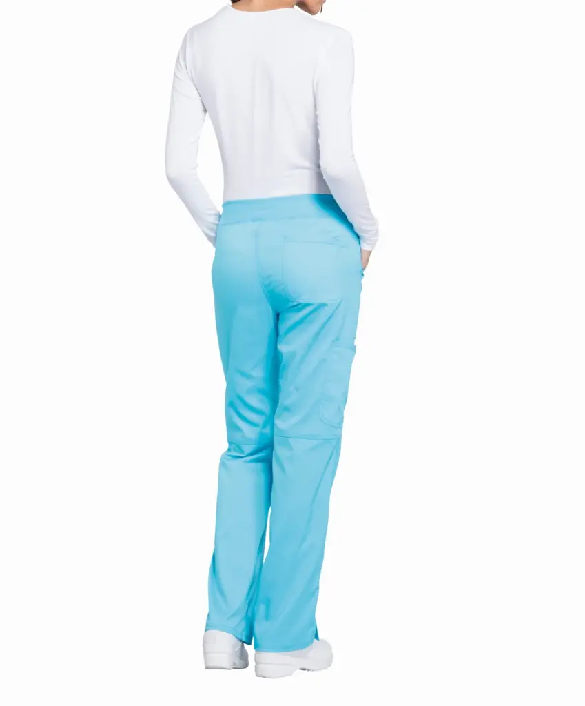 Cargobroek met standaard taille en zonder sluiting voor dames, turquoise — productfoto 28