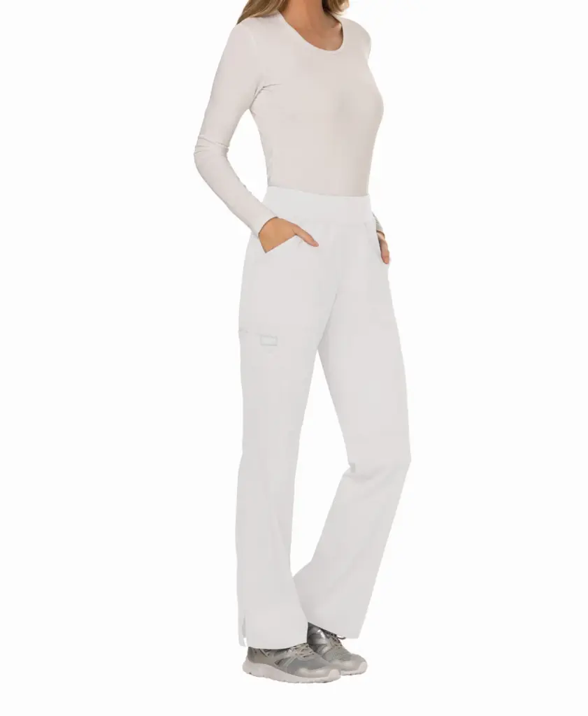 Cargobroek met standaard taille en zonder sluiting voor dames, white — productfoto 29