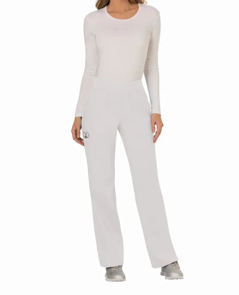 Cargobroek met standaard taille en zonder sluiting voor dames, white — productfoto 30